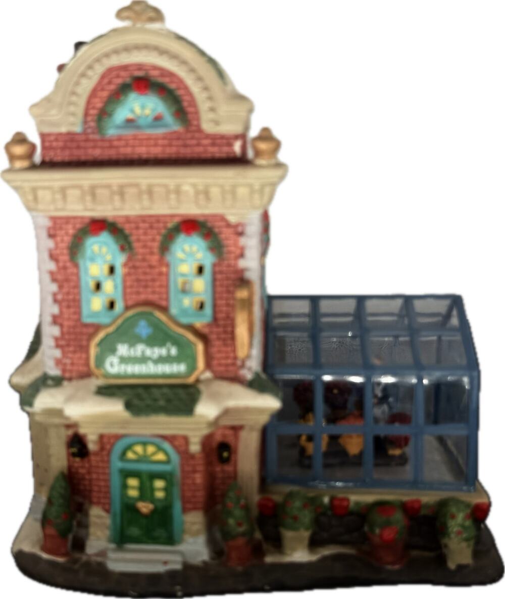 McFays Greenhouse Lighted Christmas Village 2019 Vintage Victorian Glass House